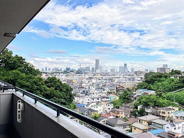 バルコニーからの眺望。視界が開けており、開放感があります