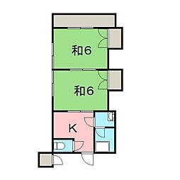 JR日豊本線 三股駅 バス10分 山仲温泉入口下車 徒歩10分の賃貸アパート 2階2Kの間取り