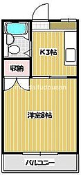 プレタメゾン宮丸 1Kの間取図画像
