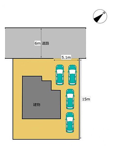 【区画図】駐車4台可能です。