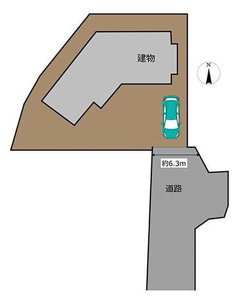【区画図】区画図です。普通車1台駐車可能です。