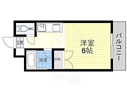 JR関西本線 法隆寺駅 徒歩5分の賃貸マンション 4階1Kの間取り