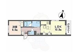 近鉄奈良線 学園前駅 徒歩7分の賃貸マンション 1階1LDKの間取り