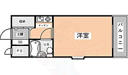 近鉄奈良線 富雄駅 徒歩10分の賃貸アパート 1階1Kの間取り