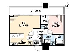 タワー・ザ・ファースト名古屋栄 1LDKの間取図画像