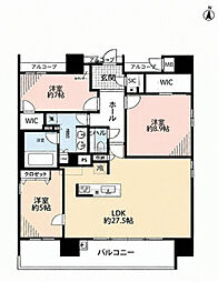 プレサンスロジェ高岳 3LDKの間取図画像