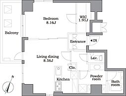 レジディア東麻布 1LDKの間取図画像