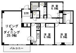 アーケディアヒルズ 3LDKの間取図画像