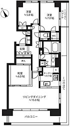 深沢ハウスC棟 3LDKの間取図画像