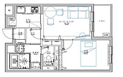 ローレルフラット 1LDKの間取図画像