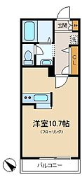 シャトルスサキ ワンルームの間取図画像