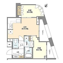 PARK COURT恵比寿 2LDKの間取図画像
