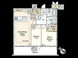パークシティ武蔵小山ザタワー 2LDKの間取図画像