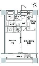 ファーストリアルタワー新宿 1LDKの間取図画像