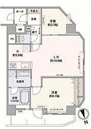 ルピナス麻布シティフォルム 2LDKの間取図画像