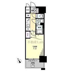 プレサンス大国町ラヴェニール 4階1Kの間取り