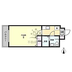 ドミール桜川 1Kの間取図画像