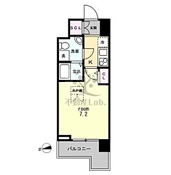 セレニテ難波プリエ 1Kの間取図画像