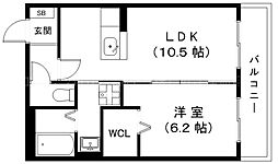 JR東海道・山陽本線 近江八幡駅 徒歩32分の賃貸マンション 3階1LDKの間取り