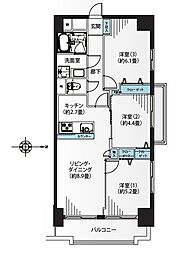 フジハイツ 3LDKの間取図画像