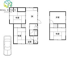 JR和歌山線 岩出駅 3.1kmの賃貸一戸建て 1階4Kの間取り