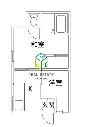 JR紀勢本線 紀三井寺駅 4.8kmの賃貸一戸建て 1階2Kの間取り