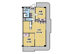サンマンション塚口第1 2LDKの間取図画像
