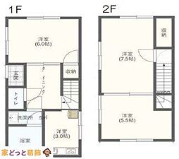 墨田区立花　中古戸建A棟 3DKの間取り
