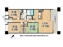 宝南雲雀丘ガーデンハウス　中古マンション 3LDKの間取り