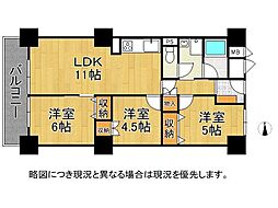 シティー逆瀬川 3LDKの間取図画像
