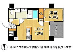プレサンスロジェ夙川 1LDKの間取図画像