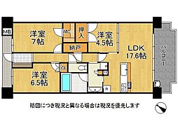 グランレ・ジェイド夙川苦楽園口 3LDKの間取図画像