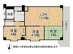 芦屋山ノ手アーバンライフアネックス 3LDKの間取図画像