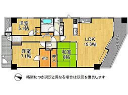 イトーピア宝塚リバーサイドヒルズ 3LDKの間取図画像