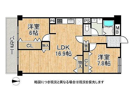 全居室に収納があり収納力が豊富で機能的な2LDKの間取りです!