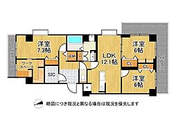 パラツィーナセシリア西宮2 3SLDKの間取図画像
