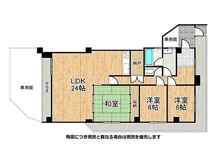 24帖の広々としたLDKで家族みんなで揃って過ごせますね！