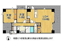 コムグレース香櫨園中浜町 2LDKの間取図画像