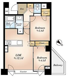 間取図画像 2LDK
