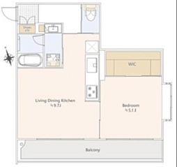 パラシオン椎名町 1LDKの間取図画像