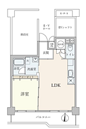 本蓮沼ハイツ 1LDKの間取図画像