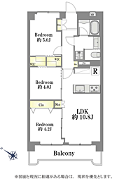 城北公園ハイツ 3LDKの間取図画像