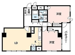 インペリアル六本木1号館 11階2LDKの間取り