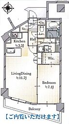 みなとみらいミッドスクエア　ザ・タワーレジデンス 21Ｆ 2123 1LDKの間取り