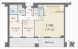 プラウド赤坂 2SLDKの間取図画像