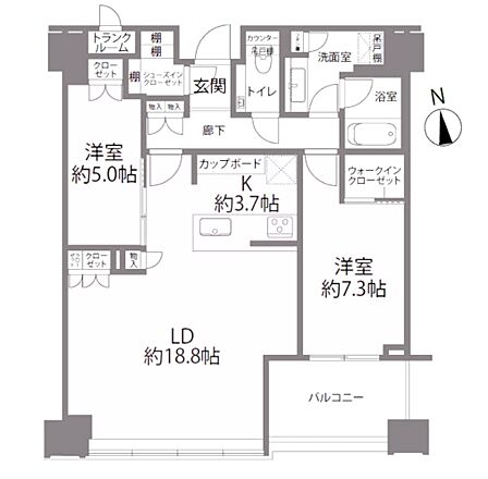 2LDK 間取り