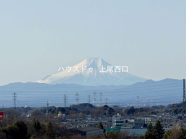 最上階住戸の為、リビング正面からは富士山を望むことが出来ます。前面に遮蔽物がない為、大変壮観です。夏は花火大会を望むことができます。