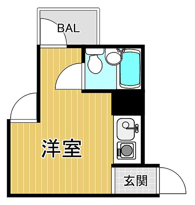 ライオンズマンション神戸(1R) 5階の間取り