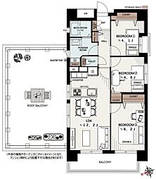 ハーズ赤門町 3LDKの間取図画像