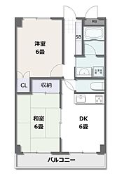 メゾンＳＡＫＯ 2階2DKの間取り